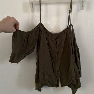 Charlotte Russe spaghetti strap off the shoulder top.